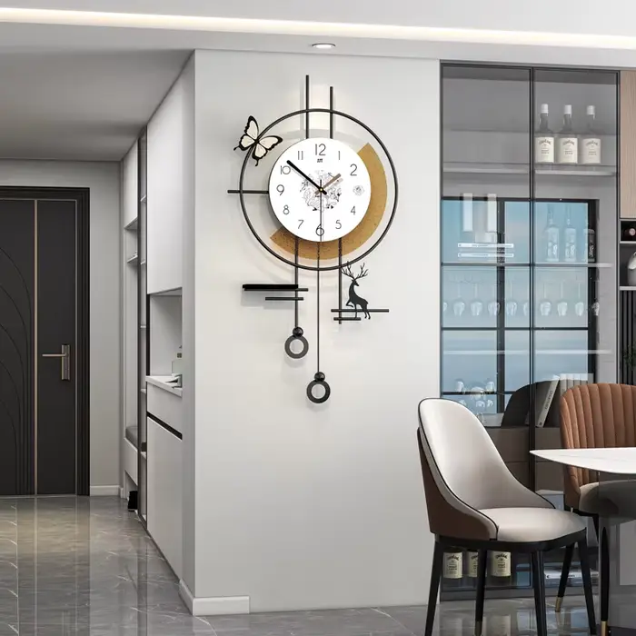 Horloges murales modernes, horloge murale d'art de luxe, décoration de salon, mécanisme silencieux élégant, ornements esthétiques pour la maison