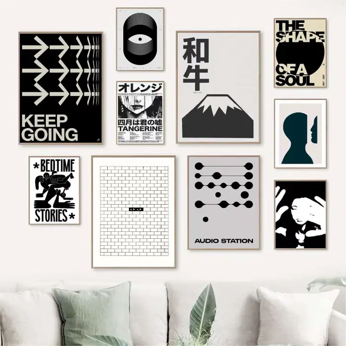Toile de peinture avec citation minimaliste noir et blanc, affiches et imprimés, images d'art murales esthétiques pour décoration de salon de maison, sans cadre