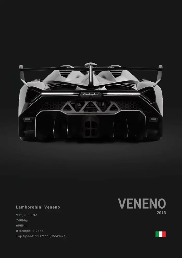 Affiches de voitures célèbres noires sans cadre, impressions de supercars et de voitures de sport po