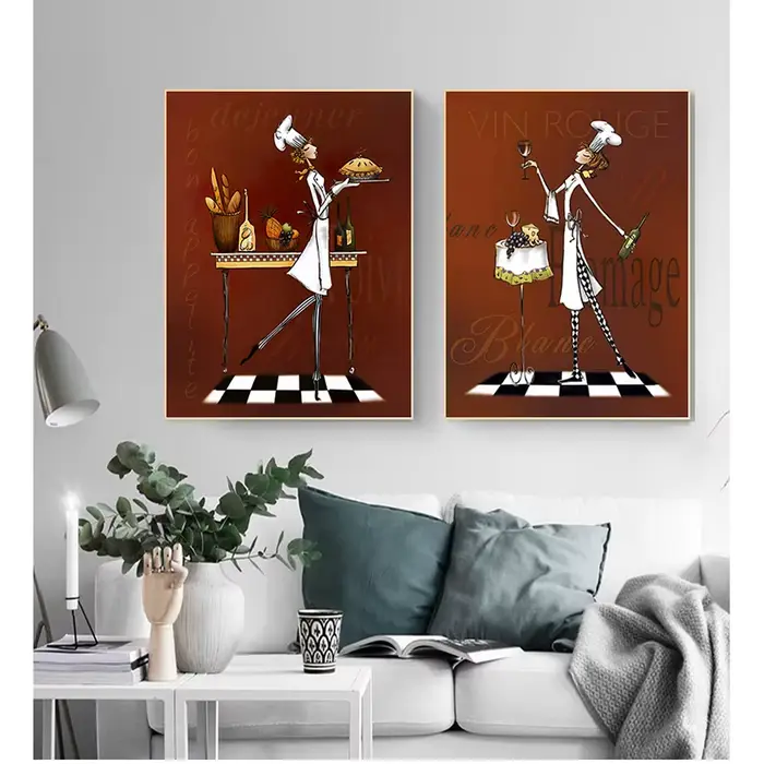 Peinture sur toile de chef féminin créative nordique sans cadre