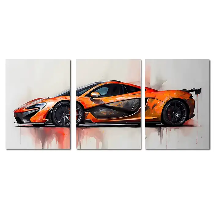 Lot de 3 affiches de supercars, impressions de voitures de sport célèbres, peintures sur toile, art
