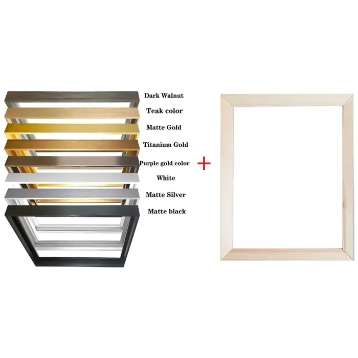 Art mural moderne, combinaison latérale étroite en alliage d'aluminium et cadre intérieur en bois, c
