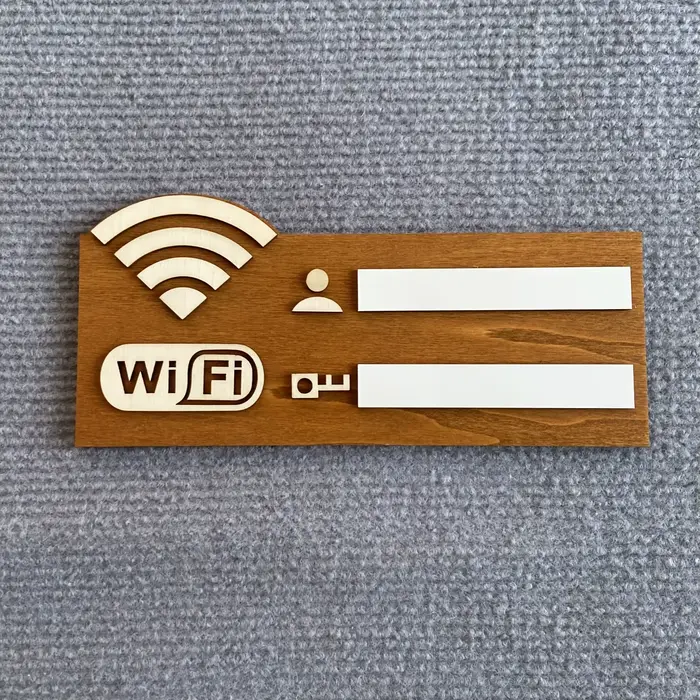 Panneau WiFi en bois Vintage, décoration de maison rustique murale avec support de mot de passe pour