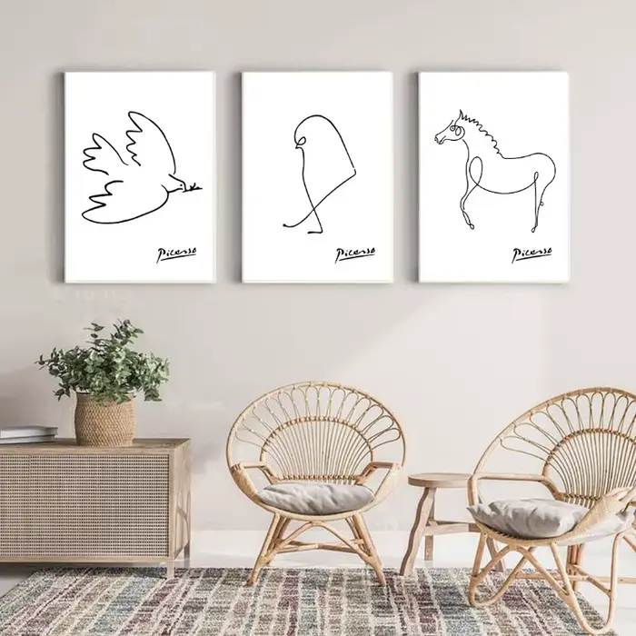 Pablo Picasso colombe de la paix teckel chien ligne Art impression exposition Vintage mur Art affiche toile peinture pour chambre décor à la maison