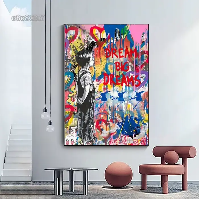 Art mural de rue abstrait moderne