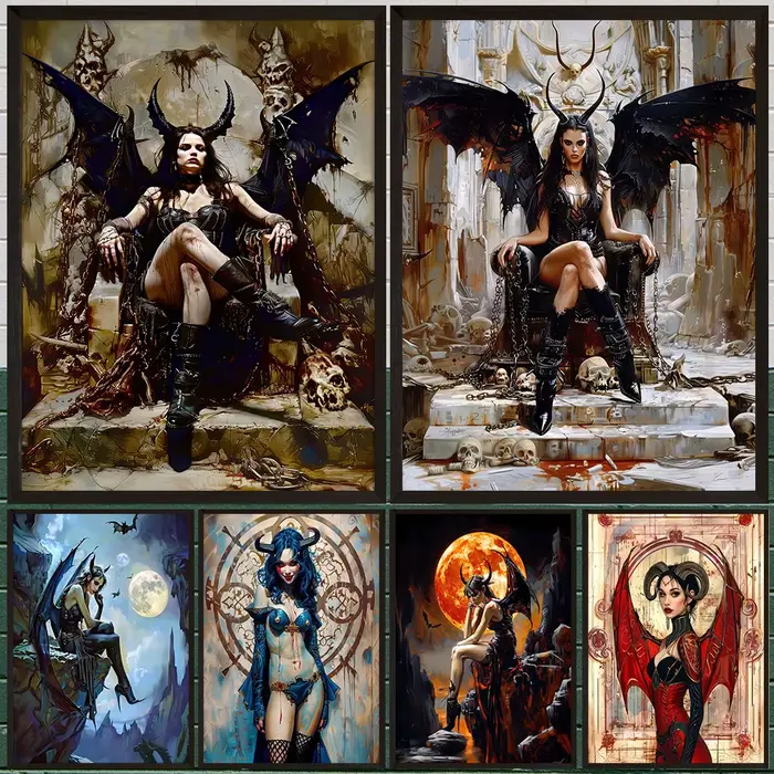 Lilith démon princesse sorcière sombre esthétique Art affiche impression décor à la maison