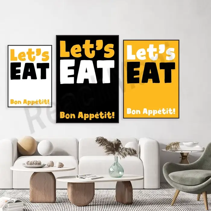 Let's Eat Kitchen Wall Art Poster