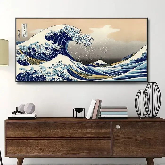 Grande vague d'oké agawa Japon Ukiyo-e Vintage toile peinture Art affiches et impressions photo murale pour salon Art décor