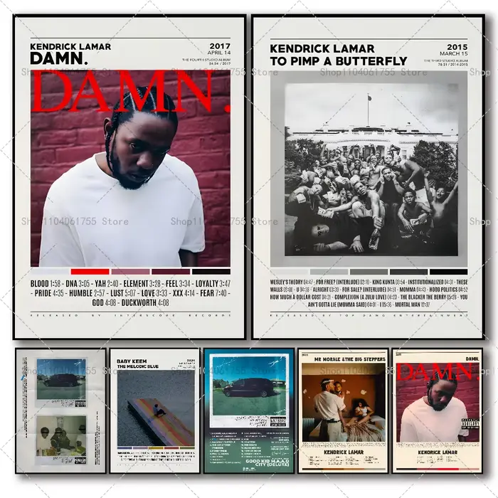 Affiche d'album de rappeur Hip Hop Kendrick Lamar