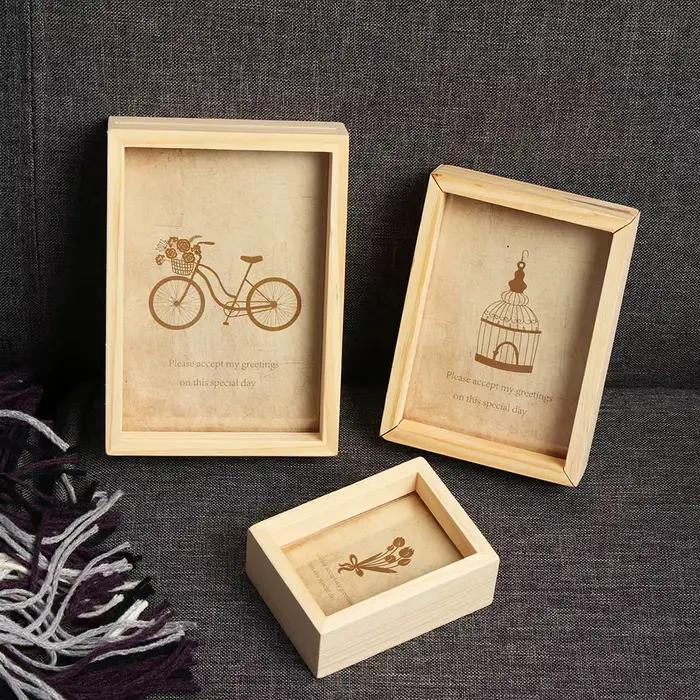 Cadre photo vintage en bois multi-décoratif