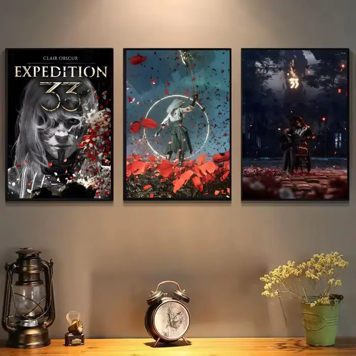 Affiche murale C-Clair O-Obscur Expedition 33 Dark Fantasy Game