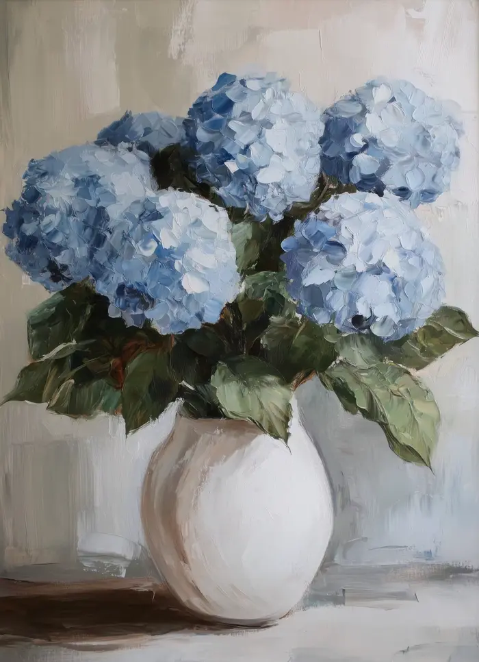 Affiches florales Vintage romantiques, hortensia, chalet français, imprimés modernes, peinture sur t