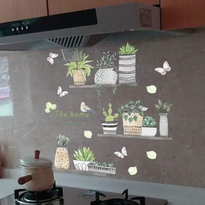 Autocollant Mural de Style peinture de plantes en pot