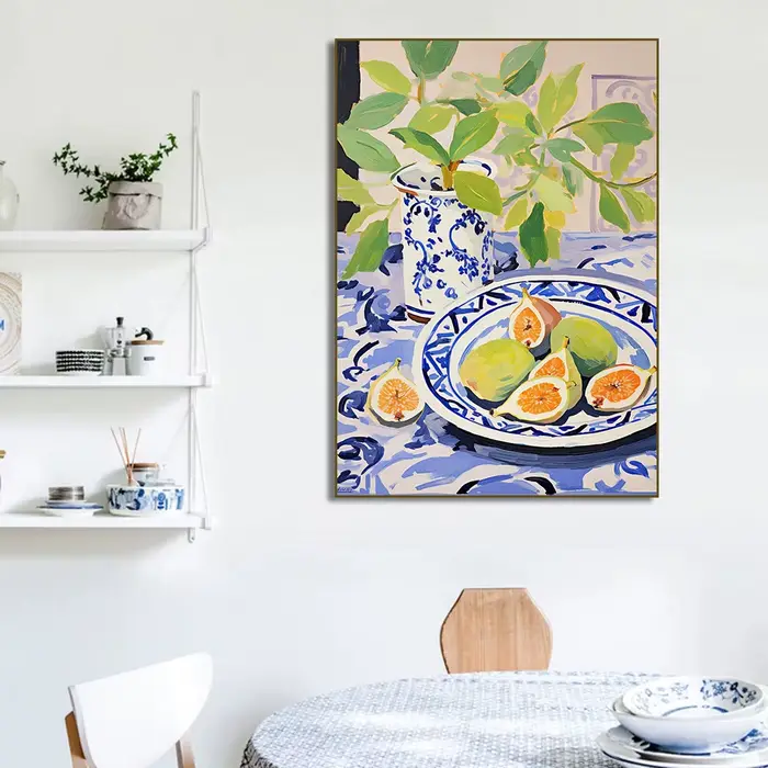 Affiche abstraite de marché aux fruits, figue, citrons, fraises, pêches, peinture sur toile imprimée, tableau d'art mural pour décoration de salon et de maison
