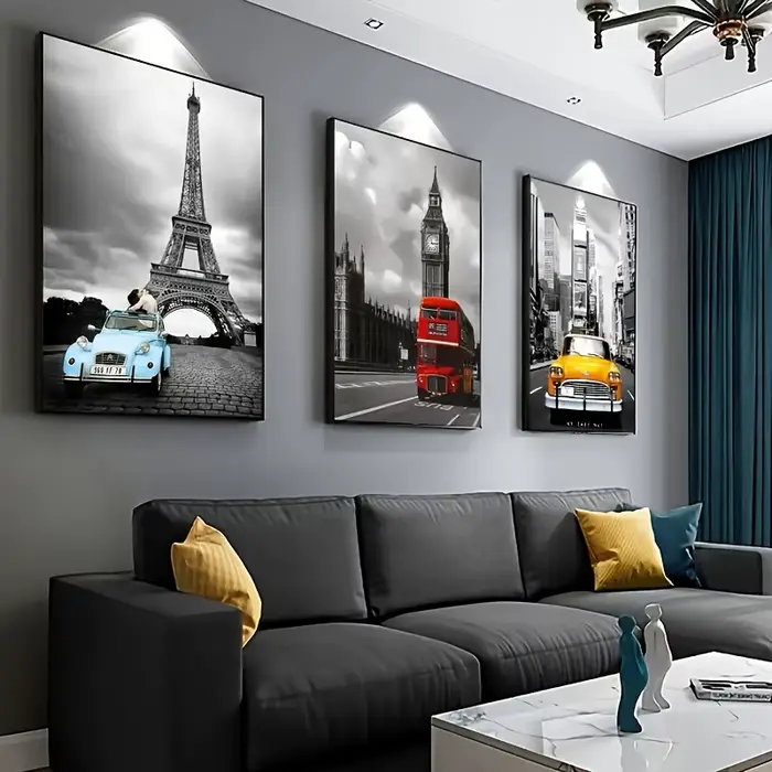 3 ensembles d'affiches en toile