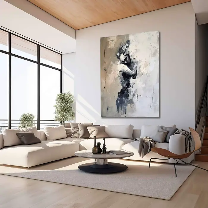Peinture à l'huile abstraite peinte à la main pour femme
