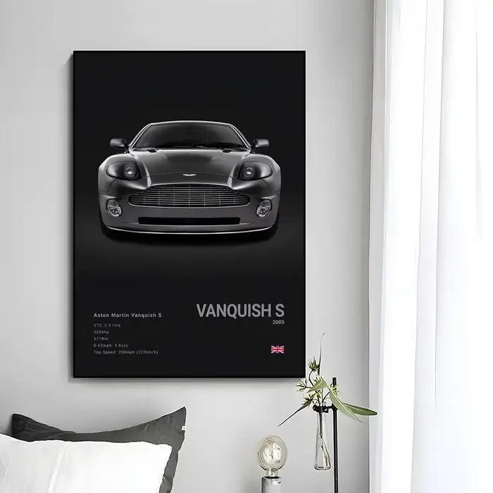 Affiche murale de voiture de sport de luxe britannique A-Aston M-Martin, impression artistique, pein