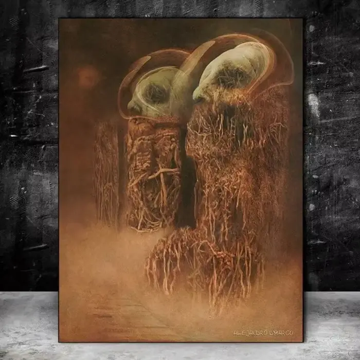 Zdzisaw Beksiski œuvre polonais surréaliste foncé affiche imprime toile peinture gothique Art Mural pour salon décor à