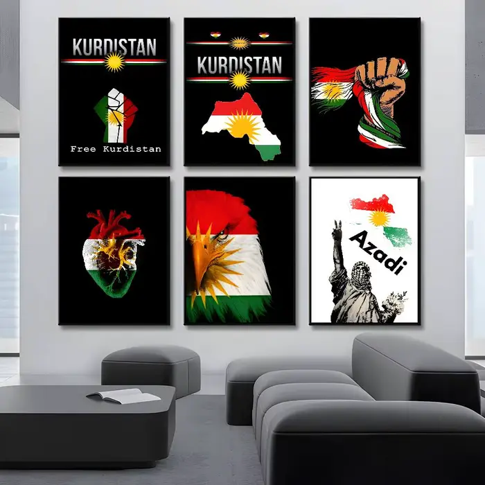 Affiche de drapeau du kurdistan