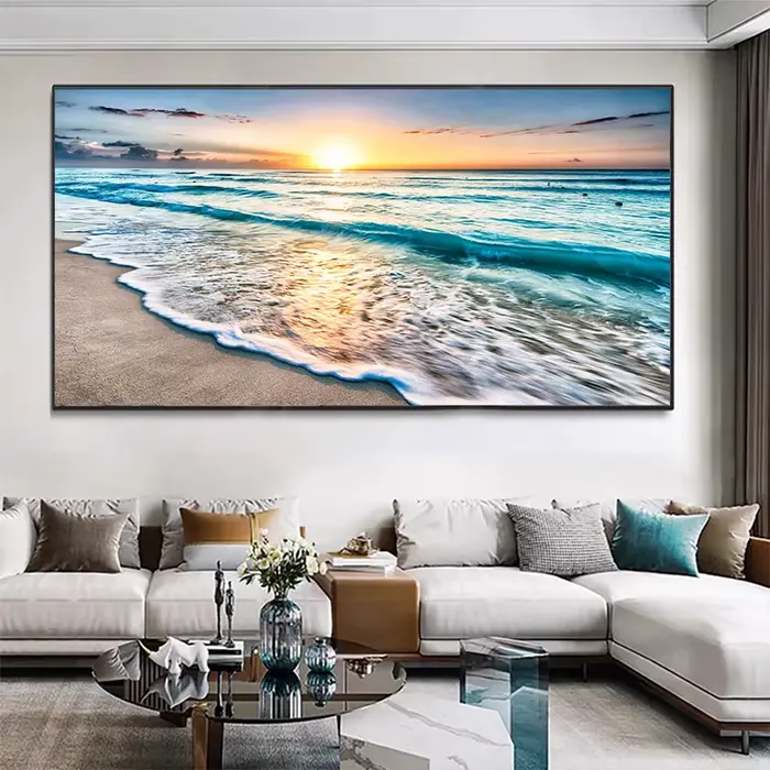 Affiches d'art murales de coucher de soleil de plage moderne