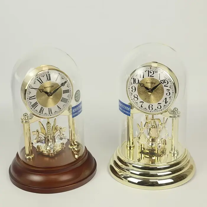 Horloge de Table rotative en or