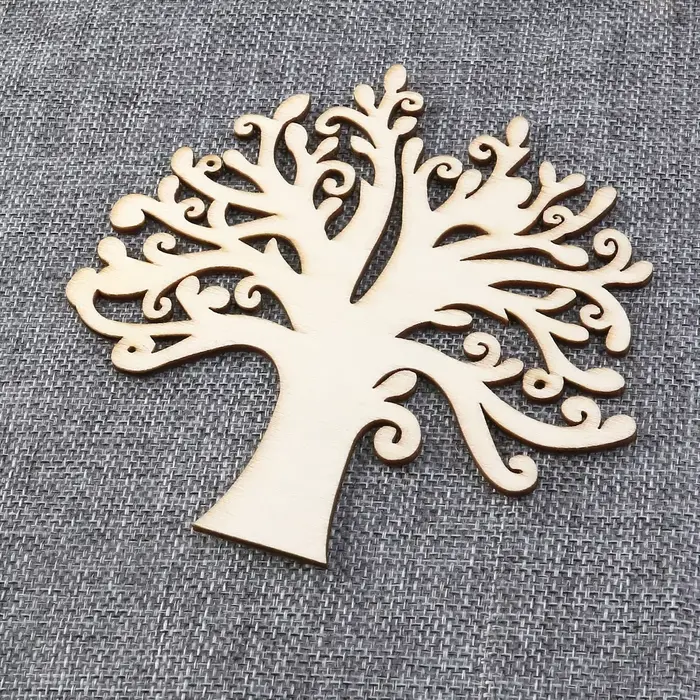 Peinture artisanale sculptée d'arbre de vie en bois, Scrapbooking pour couture faite à la main, déco