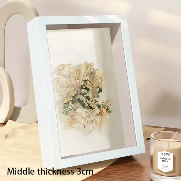 Optique Deep Box Photo Frame, Memory Case, Wood Picture Frame, Flower Shadow Specimen, Display Box, 