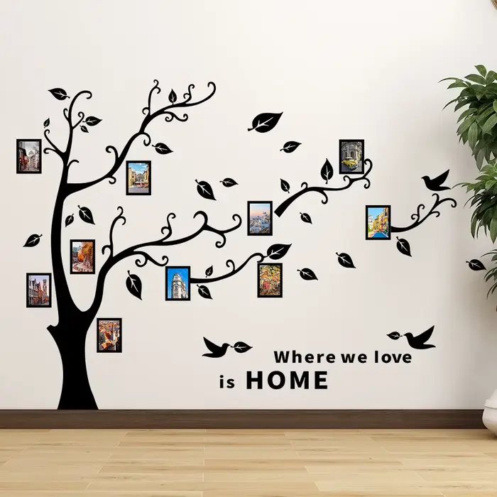 Autocollants muraux en forme d'arbre pour photos