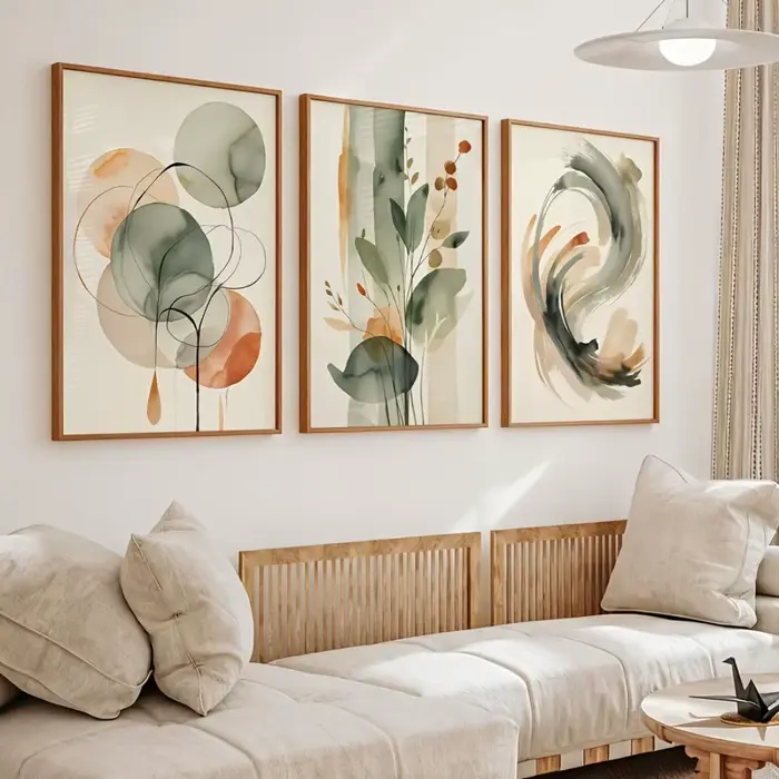 Lot de 3 tableaux muraux sans cadre