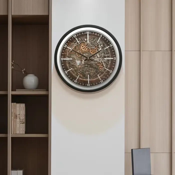 Horloge murale circulaire rétro pour salon
