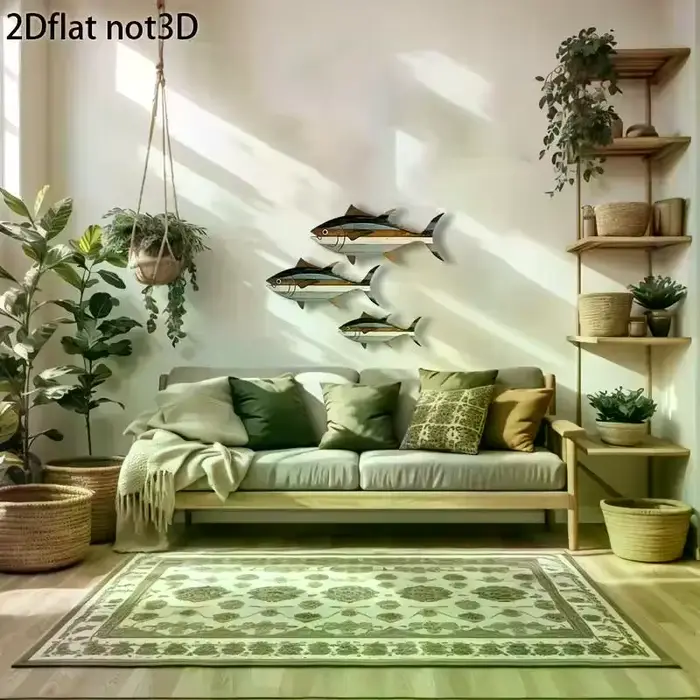 Décoration murale de thon en bois 3 pièces