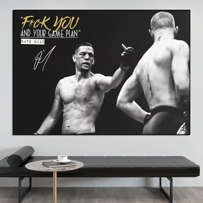 Affiche murale en toile HD avec image de la star de la boxe Nate Diaz