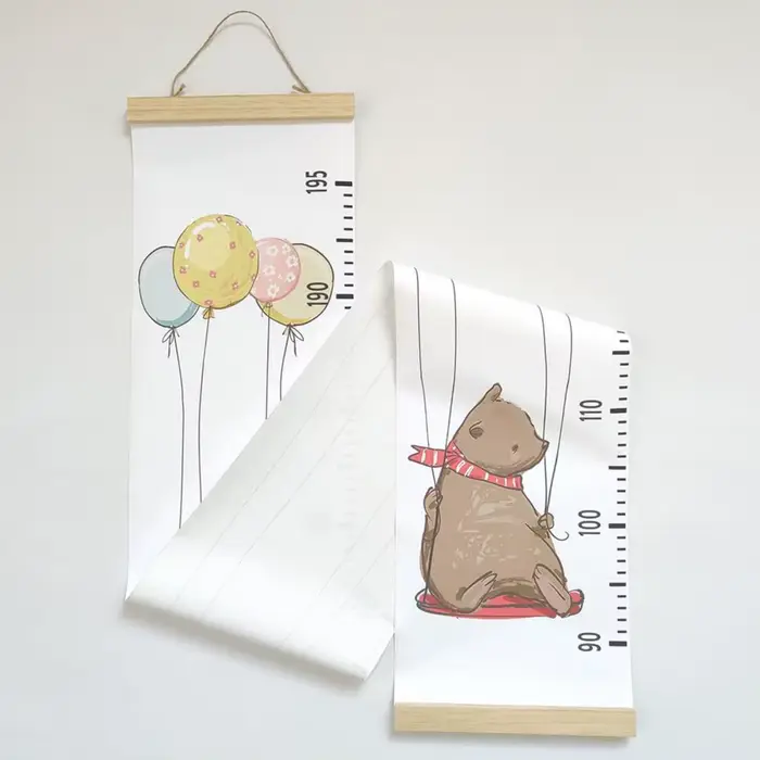 Tableau de croissance mural en bois pour bébé, décoratif, avec règle de mesure de la hauteur, autocollant mural amovible pour chambre d'enfant