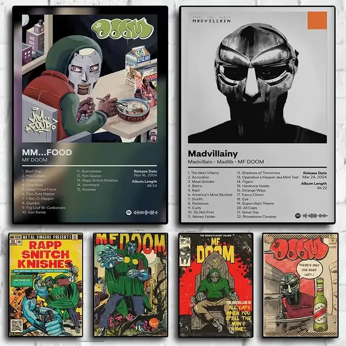 MF Doom – affiche d'album de bande dessinée