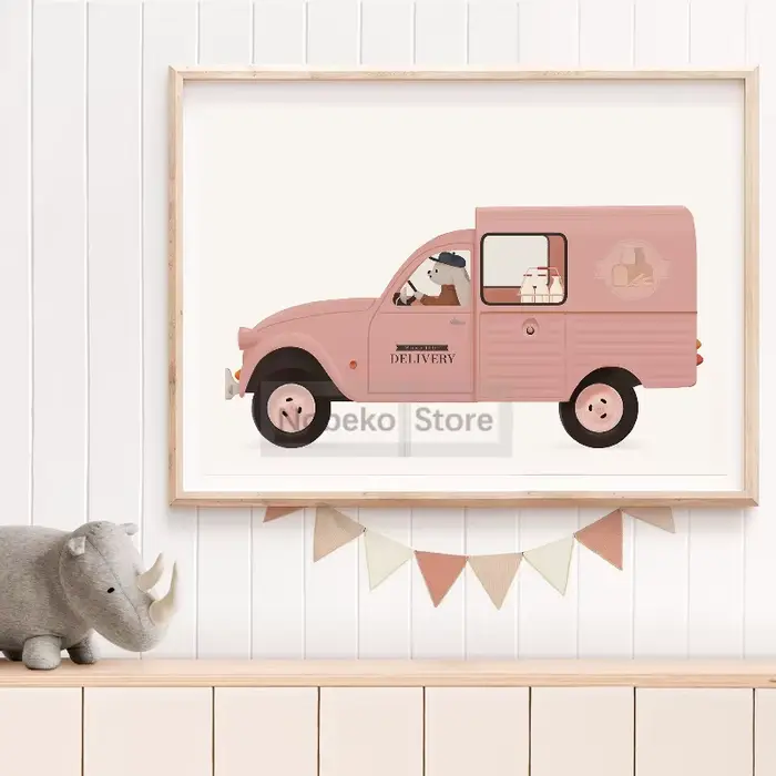 Affiche d'animaux amusants sur voiture