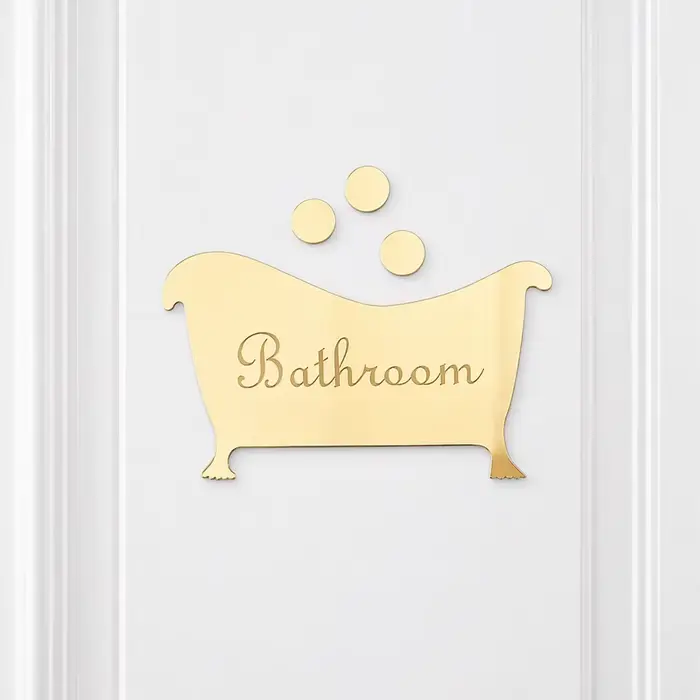 Autocollant mural en acrylique pour porte de salle de bain