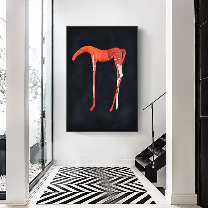 Peinture à l'huile abstraite de cheval d'animal peint à la main sur la toile