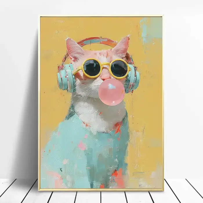 Affiches de peinture à l'huile d'art Pop d'animaux colorés élégants à la mode et beaux