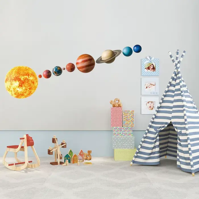 Autocollant Mural planète du système solaire 3D