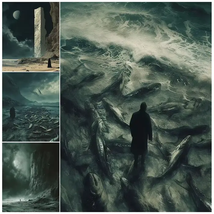Toile d'art mural Vintage plage des morts et terre de rien