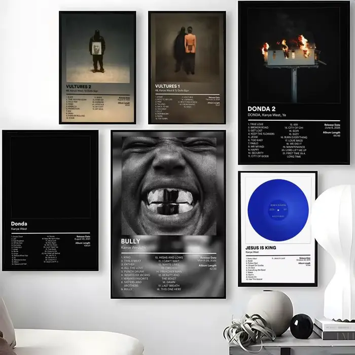 Affiche autocollante imperméable du chanteur K-Kanye W-West