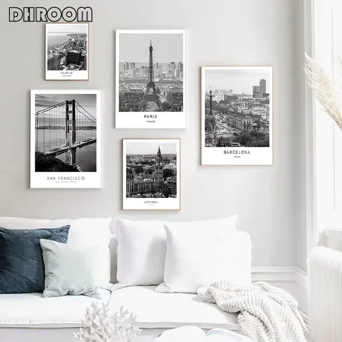 Toile de peinture en noir et blanc