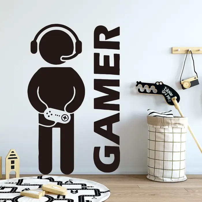 Créer Gamer autocollant Mural vinyle papier peint