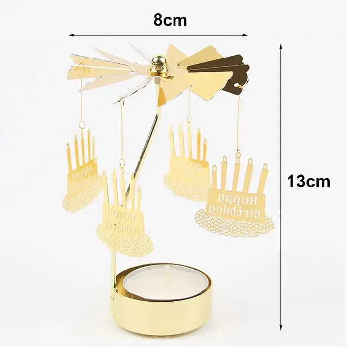 Bougeoir rotatif à chaud en métal, porte-bougie de Noël, fête de mariage, cadeau de décoration, QueP