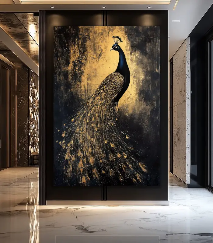 Peinture sur toile Fox Elephant Eagle, impression d'animaux noir et or, affiche, décoration d'animaux sauvages de luxe, décoration abstraite moderne dorée pour la maison