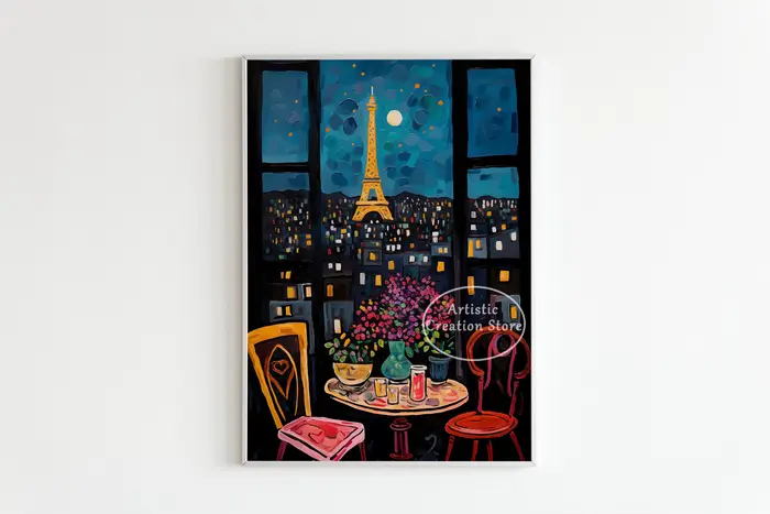 Matisse – affiche de vue sur Paris, fenêtre ouverte, peinture sur toile, imprimés, Art Floral médite