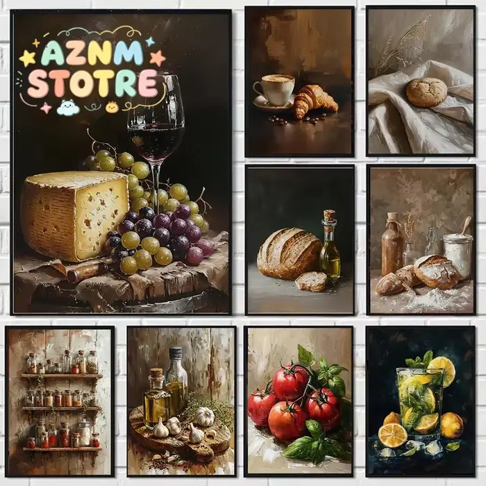 Tableau sur toile vintage sur le thème du pain