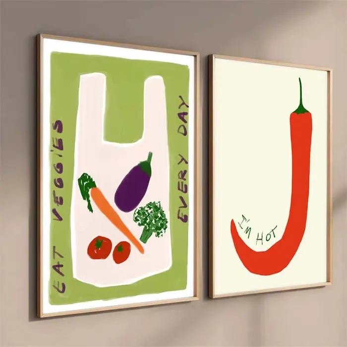 Affiche murale colorée avec citations alimentaires
