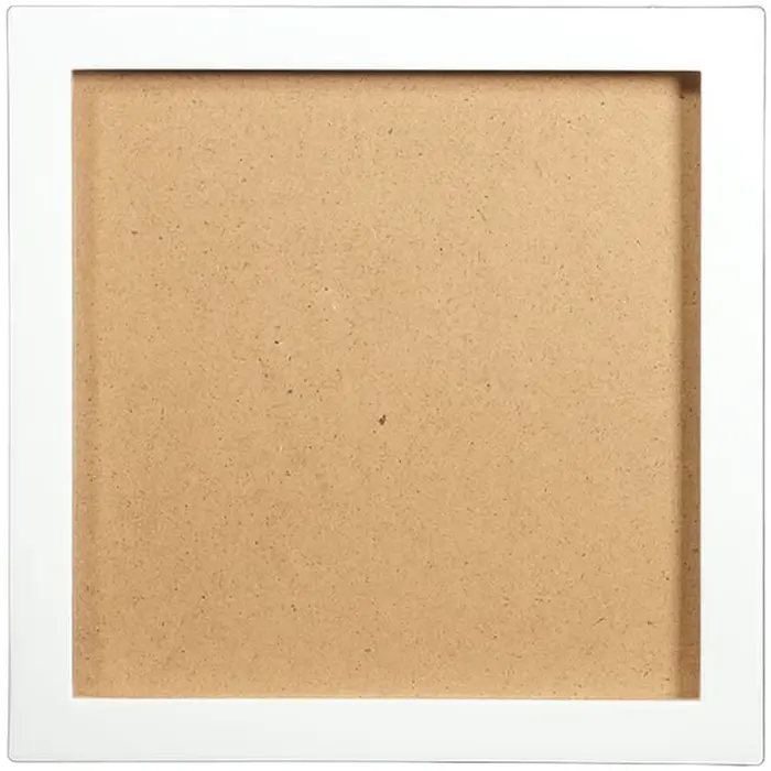 Lot de 2 cadres photo en PVC de 19 cm, carrés et ronds, pour ornements, artisanat en plastique, proj