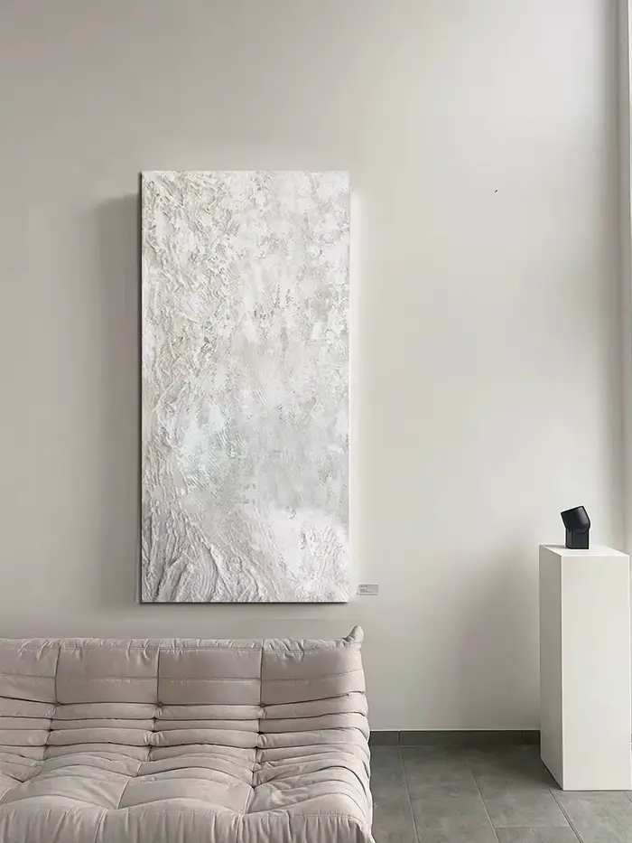 Peinture murale abstraite texturée minimaliste